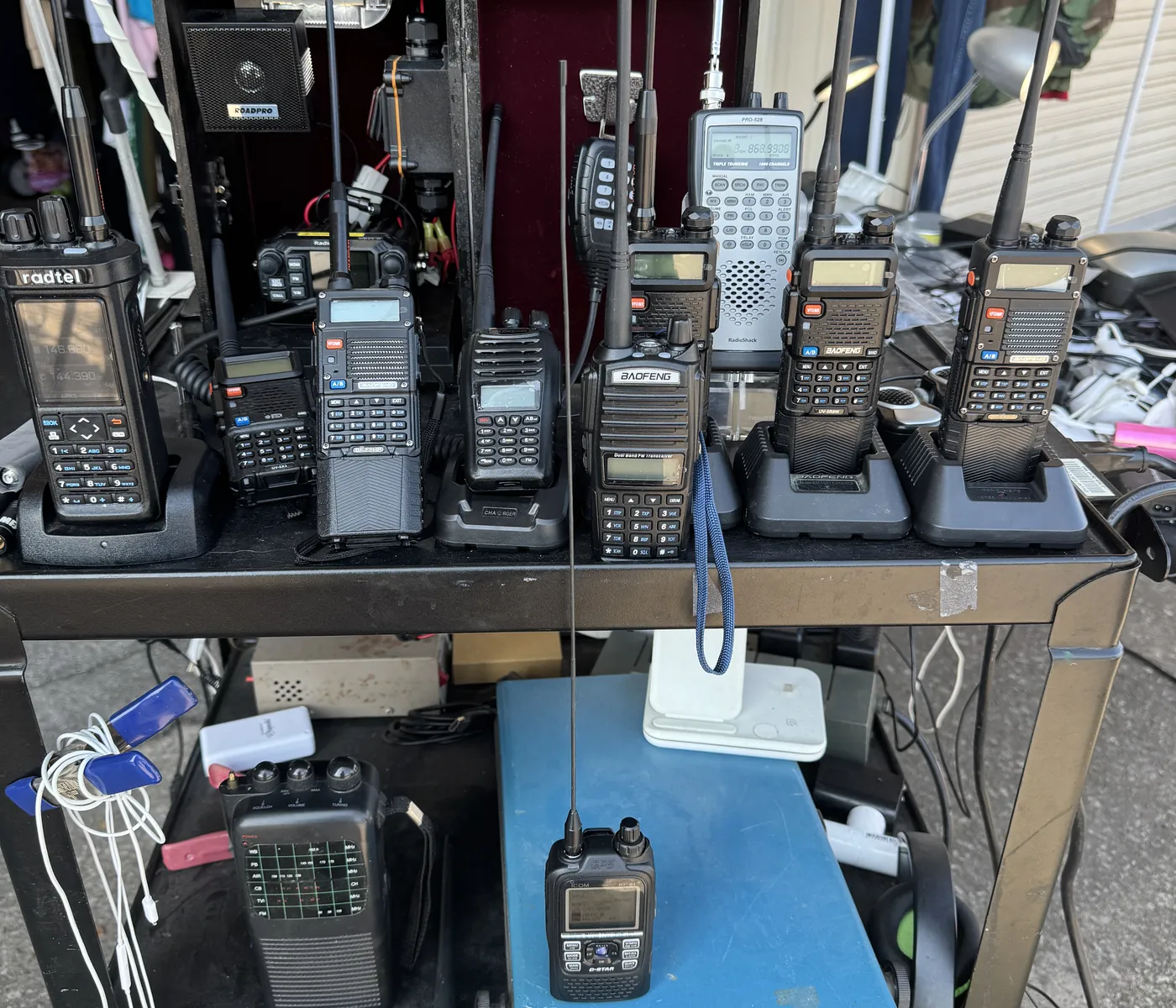 Selection of handheld radios and ham radio equipment at TikoThrift